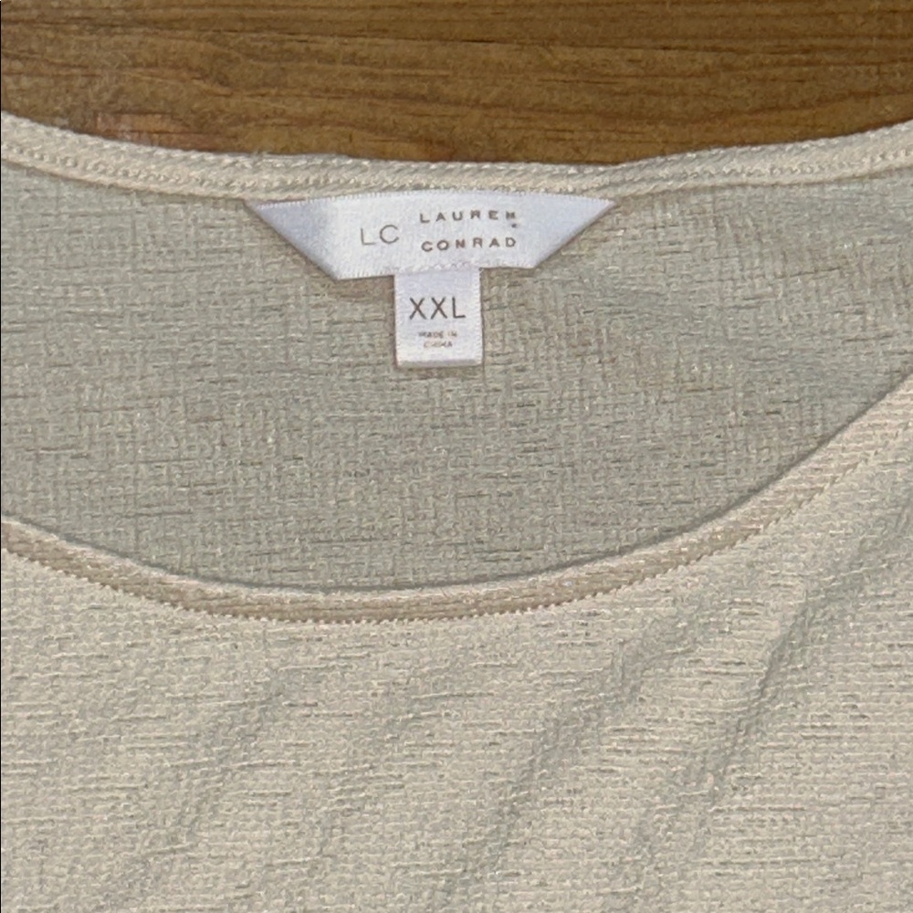 LC Lauren Conrad Cream Ruffle Bell Sleeve Blouse with Sheer Tie Details Size XXL - Picture 5 of 7